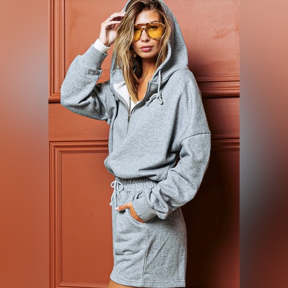 BiBi Gray Hooded Jumpsuit - Picture 4 of 7